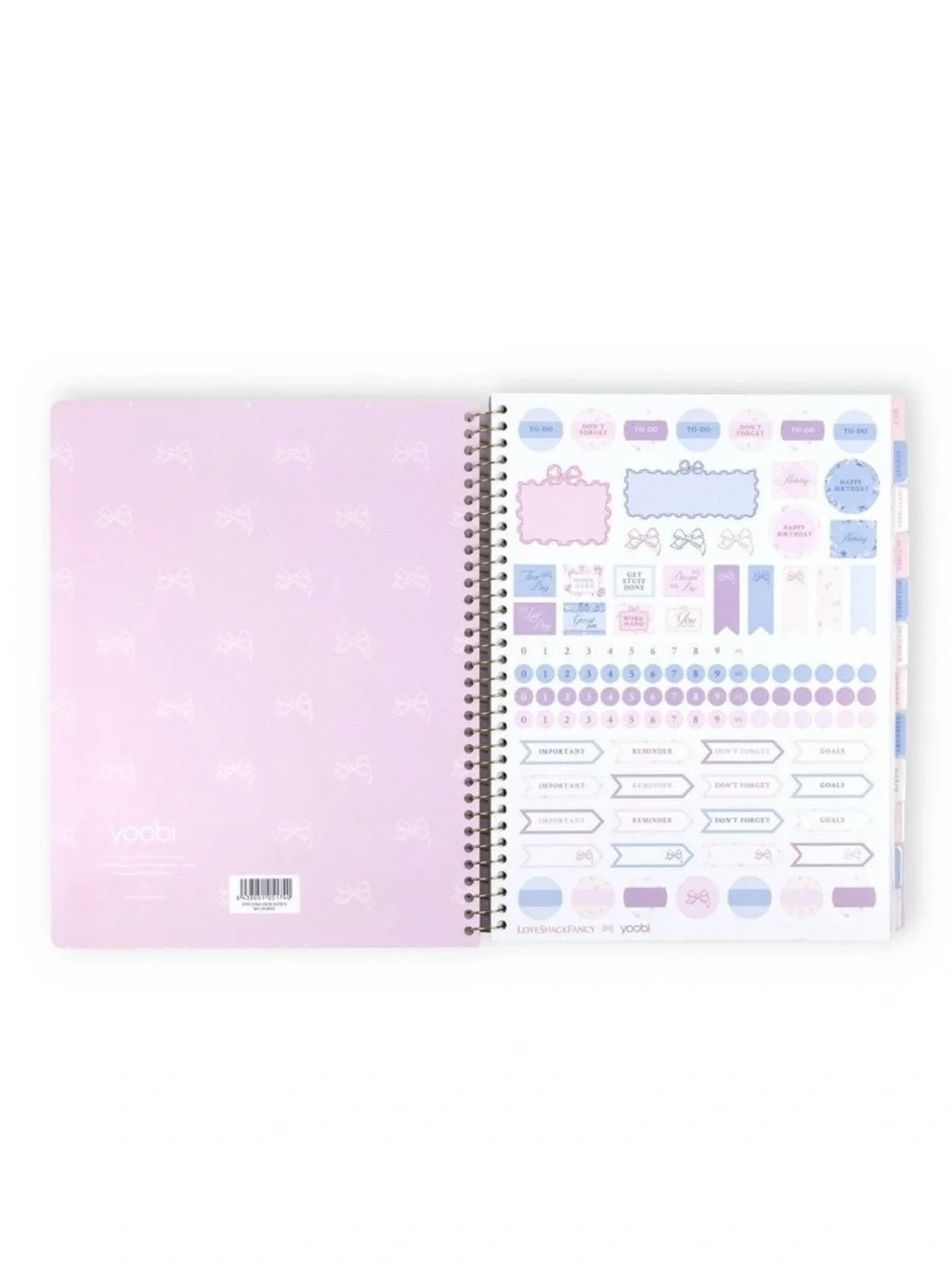 LoveShackFancy & Yoobi Ever Blooming Rosettes Ring Binder & Planner Whisper Blue